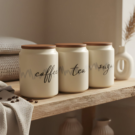 Porcelain Spice Jar Set - 3 Pcs